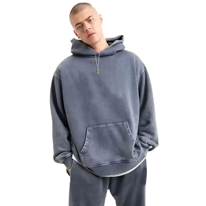 Fabricant OEM, bonne qualité, 100% coton, lavage à l'acide, sweat-shirt uni teint en hiver, streetwear, lavage à la pierre, vintage - Product Image 1