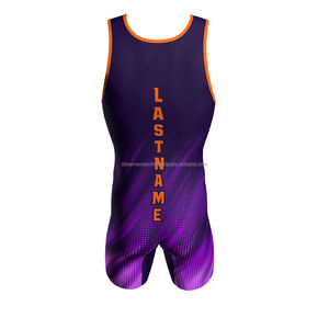 Une pièce confortable maillots de lutte de haute qualité Logo personnalisé fabriqué en usine Spandex/Polyester léger antibactérien - Product Image 2