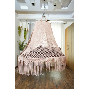 Silla Colgante de Macramé Tradicional, Muebles de Metal para Exteriores, Ideales para Dormitorio, Sala de Estar, Balcón, Decoración Bohemia - Product Image 2