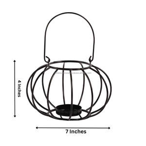 Portavelas y Porta Té de Calabaza de Metal Negro Antiguo, Hechos a Mano, Ecológicos, Duraderos, Decoración para el Hogar - Product Image 2