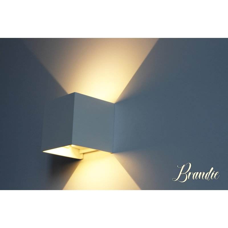 Brandie 6W LED Wall Light Square White Housing Neutral White IP65 Double Lighting Adjustable Angle SKU-7088 -
