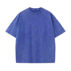 Camisetas de hombre 100% algodón suelta Vintage Camiseta cuello redondo 250gsm Casual suelta Algodón puro camisa de manga corta - Product Image 2