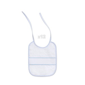 Bavoir en point de croix pour bébé et enfant, 20x25, blanc/bleu, couleurs inversées - Product Image 1