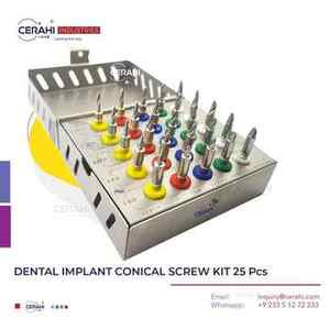 Cerahi Industries Lot de 25 forets à vis coniques pour implants dentaires avec bouchon-Modèle électrique CI 3.139-1 certifié CE - Product Image 2