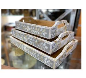 Rectángulo de madera personalizable y bandeja redonda para el hogar y la boda Material de PC para platos y platos - Product Image 6