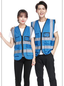 Ropa de trabajo de algodón reflectante transpirable con estampado personalizado, chaleco multibolsillos para construcción de saneamiento, ropa de trabajo para varios sectores - Product Image 2