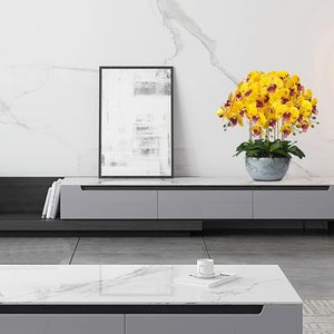 THAOF-170 Fleurs et paquets d'orchidées artificielles de haute qualité Feuilles Plantes artificielles de tige de fleurs de Phalaenopsis pour la maison - Product Image 3