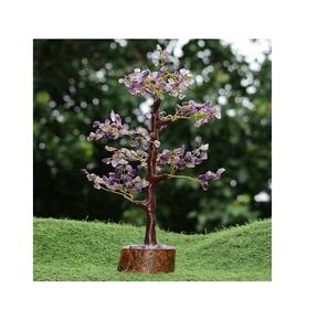 Árbol de piedras preciosas de cristal de amatista hecho a mano con Base de madera de excelente calidad para equilibrio de Chakra de meditación disponible a bajo precio - Product Image 1