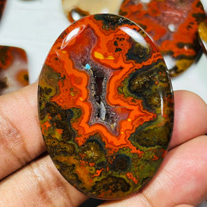 AAA Grade Natural Seam Agate Smooth <b>Healing</b> <b>Crystal</b> High Quality Loose Gemstone Pendant Jewelry Accessories 20-40mm Wholesale - Product Image 1