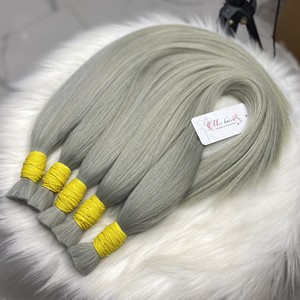 Vente en gros Cheveux argentés longs, lisses et raides à double tirage en vrac Extensions de cheveux humains vietnamiens - Product Image 2