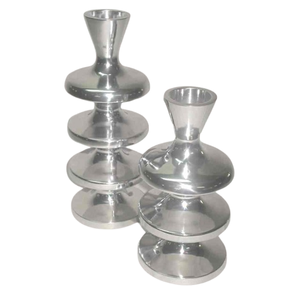 Ensemble de 2 bougeoirs et photophore plaqués argent pour la maison et le restaurant Articles de décoration de mariage - Product Image 3