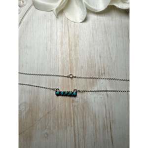 Kingman Turquoise & Sterling Silver Necklace Navajo-<b>Crafted</b> Cultural Collectible Jewelry One-of-a-Kind Piece - Product Image 3