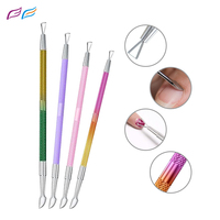 Bahasa Pro Fournitures pour Ongles Outils de dissolvant de vernis en gel en acier inoxydable pour manucure Poussoir à cuticules pour Nail Art