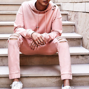 Survêtement streetwear tendance 2025, effet usé, vente en gros, design personnalisé, survêtement effet usé à vendre - Product Image 4