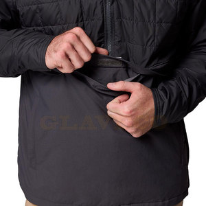 High Street Waterproof Hooded Windbreaker <b>Jacket</b> with Front Logo Solid Color Winter Casual Wear - Product Image 3