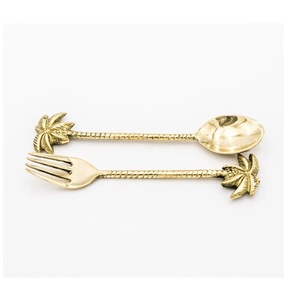 Wholesale Premium Quality Brass Spoons <b>Gold</b> Stainless Steel Cutlery Set Home <b>Kitchen</b> <b>Utensils</b> Flatware Set. - Product Image 2