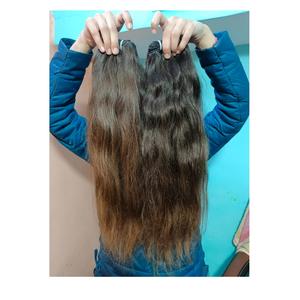 Vente en gros d'extensions de cheveux Remy indiens vierges 100% paquets droits ondulés de temple bruts non transformés pour la trame de génie vague naturelle - Product Image 4