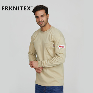 Fourniture d'usine OEM vente en gros NFPA 2112 100% coton <span class=keywords><strong>FR</strong></span> tricot à manches longues chemise de travail classée au feu - Product Image 4