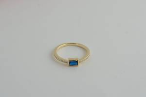 Bague de mariage artisanale haut de gamme en argent 925 avec saphir, sertissage clos excellent, style tendance, idéale pour les fêtes, qualité supérieure, authentique - Product Image 2
