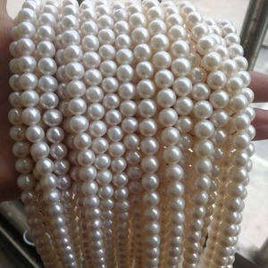 Perlas de Agua Dulce Blancas Genuinas Sueltas de 5mm, 6mm, 7-8mm, 8mm, 10mm, Grado AAA, Certificadas por Terceros, Naturales para Bisutería - Product Image 2