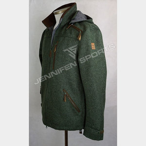 Veste d'hiver pour homme en laine solide respirante et chaude, à capuche, pour la chasse et la randonnée en plein air, avec logo de marque personnalisé - Product Image 2