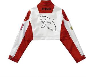 Veste de baseball réversible unisexe vintage en laine/cuir écologique avec imprimé « Foaming Love » et lettres pour homme, style universitaire, col montant - Product Image 2