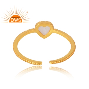 Venta caliente 925 Plata de Ley 18K chapado en oro Natural Arco Iris Luna piedra preciosa anillo Demi joyería fina para mujeres - Product Image 2