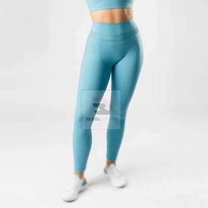 Women's Breathable Knitted Gym Yoga Leggings with Comfortable Feature Customizable Logo on Waist - Product Image 2