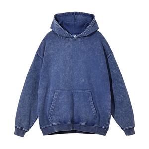 High Street Stone washed vintage HOODIE oversized Acid Wash HOODIE personalizado silicio impreso larga línea puff heavyweight sudadera - Product Image 3