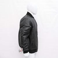 Blouson Bomber en Cuir Uni de Haute Qualité à Manches Longues avec Fermeture Éclair Intégrale Personnalisable pour Homme – Hiver Respirant et Tendance