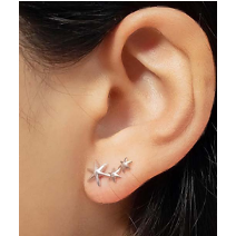 Sterling Silver Shooting Star <b>Climber</b> <b>Earrings</b> Elegant Party Accessory - Product Image 3