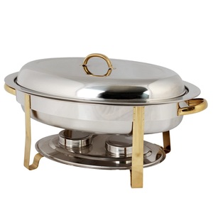 Royal Looking Food Server Pot Modern Gold Plated Food <b>Warmer</b> Serving Chafing Dish <b>Buffet</b> Serving Chafing Dish - Product Image 4