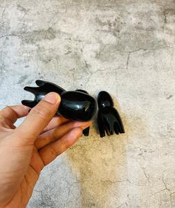 2024 corne cuir chevelu masseur Buffalo corne peigne Salon de beauté méridien shampooing peigne Guasha Gua Sha conseil Massage corne peigne à vendre - Product Image 2