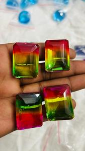 Cristal de tourmaline bio couleur naturelle unique, doublet de qualité AAA, forme radiante, taille personnalisée, pierre précieuse en vrac pour la fabrication de bijoux - Product Image 4