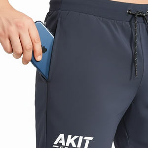 Shorts de jogging décontractés pour hommes, taille haute, en polyester/coton, avec cordon de serrage, légers, séchage rapide, respirants, service OEM - Product Image 5
