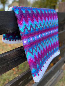 Western Show Horse Saddle Blanket Diseño de Nueva Zelanda Manta de sillín de lana hecha a mano Top Wool Saddle Pad Size - Product Image 2