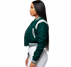 เสื้อแจ็คเก็ตบอมเบอร์ผู้หญิงแบบกระดุมเดียว ผ้าหนังแกะ ลายสก็อต ระบายอากาศได้ดี ผ้าฝ้ายเป็นมิตรกับสิ่งแวดล้อม กันลม ความยาวปกติ สำหรับฤดูหนาว สไตล์วาร์ซิตี้ - Product Image 4