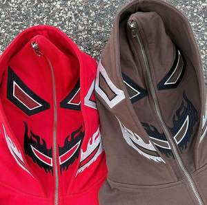 หมวกคู่แบบซิปเต็มหน้าปักลายได้ทั้งชายและหญิงผ้าคอตตอนเทอร์รี่ระบายอากาศได้ดีแห้งเร็ว - Product Image 2