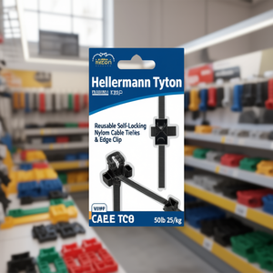 HellermannTyton - Bridas de nailon reutilizables autoblocantes y clips de borde de 8.0 pulgadas, 50 lb, 25 unidades por paquete - Product Image 3