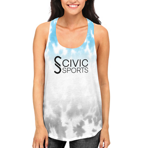 Custom Women's Workout Tank Top Tie Dye Print Neck Sleeveless Gym Yoga Top for Fitness Customizable Fitness Apparel for Women - Product Image 1