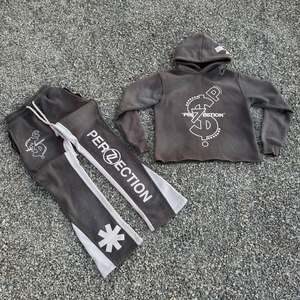 ชุดวอร์มลำลองผ้าฝ้ายสีทึบสำหรับผู้ชายชุด100% ใส่สบายสำหรับฤดูหนาว - Product Image 2