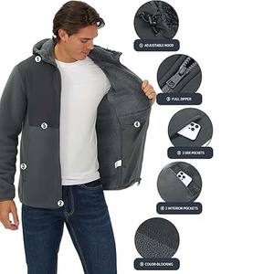 Alta calidad transpirable al por mayor logotipo personalizado moda invierno cálido chaqueta polar para hombre - Product Image 5