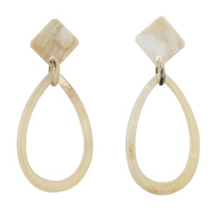Último diseño vaca cuerno de buey hecho pendiente cuerno de búfalo pendiente joyería elegante Natural personalizar tamaño diseño joyería pendiente - Product Image 1