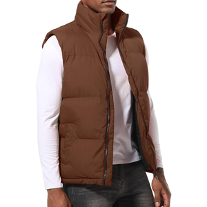 Gilet matelassé chauffant en toile à plusieurs panneaux, col rond, sans manches, décontracté, exclusif pour l'hiver, avec design de taille personnalisable pour hommes - Product Image 2