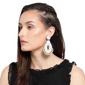 Handmade Bohemian Seed Bead Earrings New Popular Custom Colored Fashion Jewelry Stylish and Fashionable Trending Earring - Product Image 2