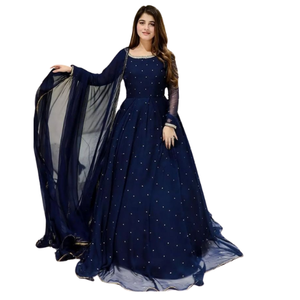 Collection Prêt-à-porter Nouveaux Ensembles Indiens Punjabi Anarkali Flair Salwar Kameez Dupatta pour Fêtes Toutes Saisons Vente en Gros Pakistanais - Product Image 5