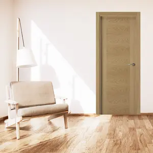 Puerta interior de madera española de roble con chapa cruzada para casas y hoteles