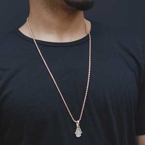 Llamativo 925 plata esterlina Esmeralda Hamsa Moissanite diamante colgante Hip Hop diamante joyería colgante para hombres y mujeres - Product Image 4