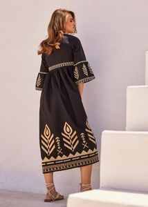 Robes Ukrainiennes Brodées, Robes Personnalisées de Marque, Col en V, Front Ouvert, Robe de Soirée à la Mode avec Ceinture, Prix de Gros à Bas Prix - Product Image 5