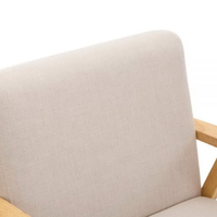 Fauteuil rembourré moderne de style japonais OEM | Chaise de loisirs en tissu et bois pour chambre à coucher, salon et meubles de maison